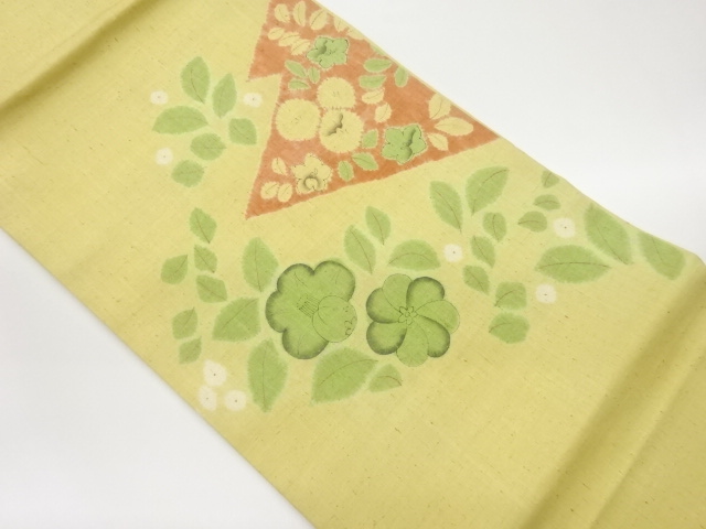 JAPANESE NAGOYA OBI / TSUMUGI / CAMELLIA